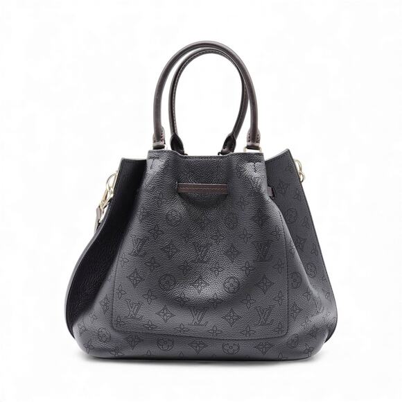 Louis Vuitton Girolata Mahina Leather Black Monogram Bucket Tote Bag - Preowned - Picture 2 of 9